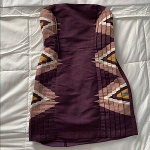 Strapless, purple mini dress from UO